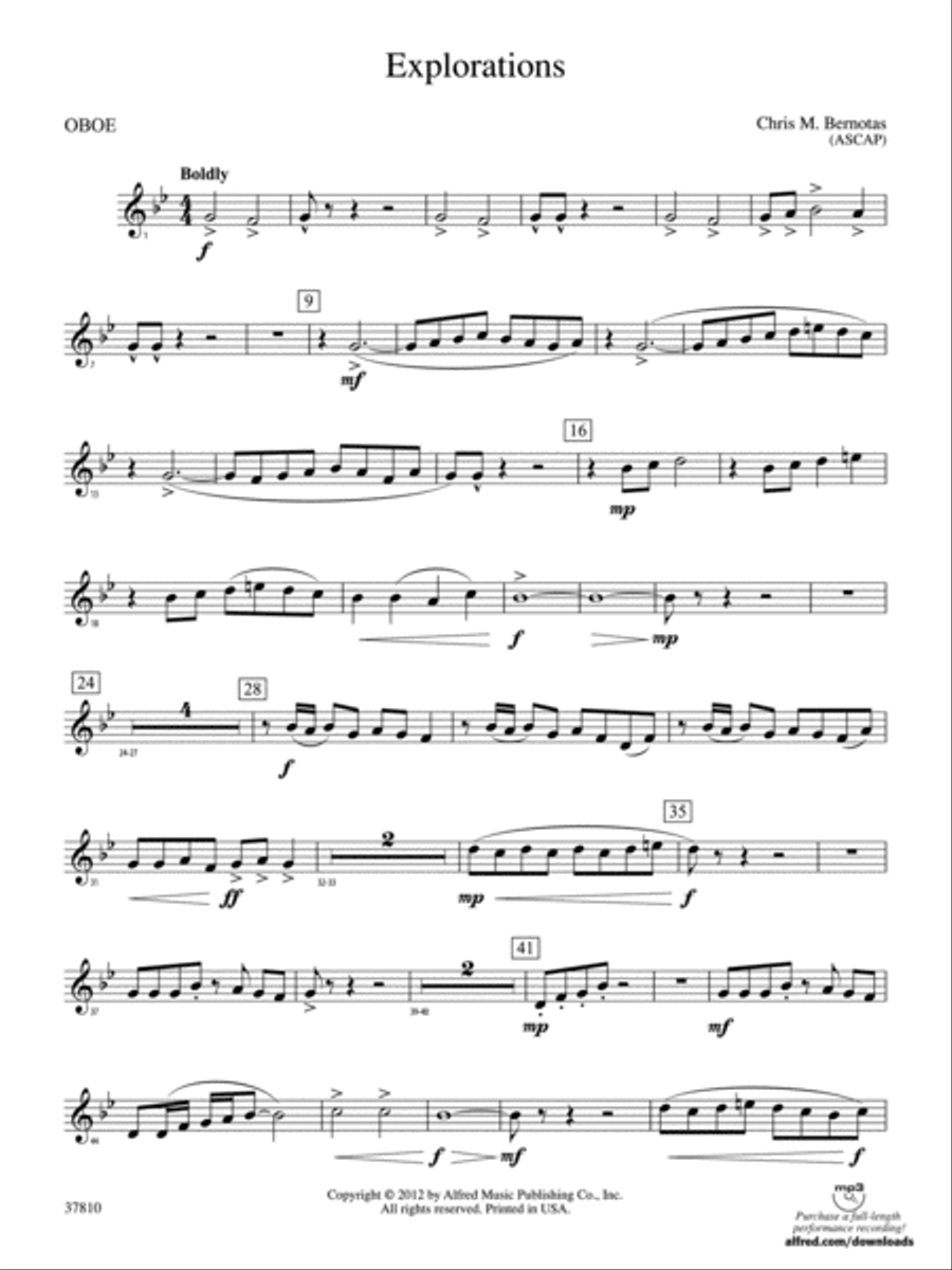 Explorations: Oboe Concert Band scores gallery preview page 1