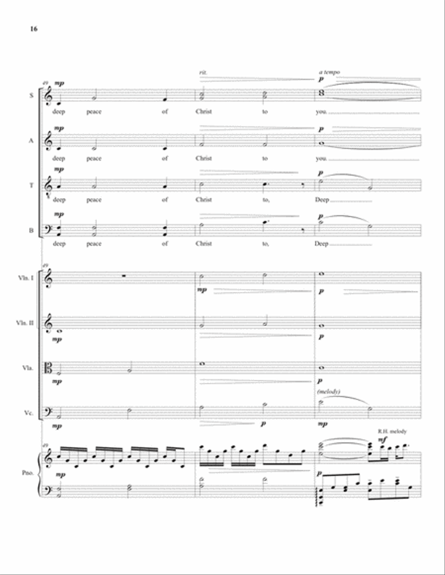 Deep Peace - Full Score and Parts Cello scores gallery preview page 17