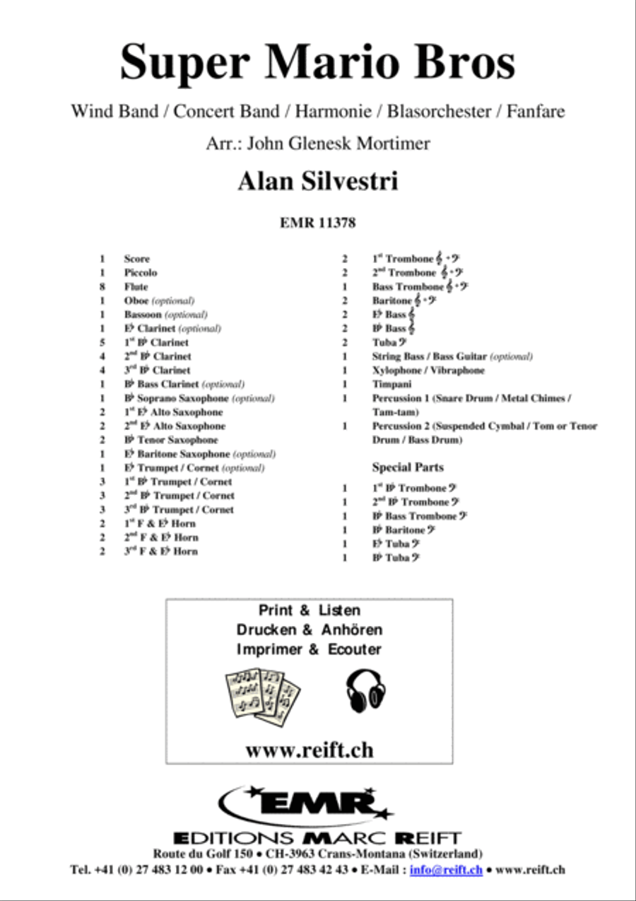 Super Mario Bros Concert Band scores gallery preview page 2