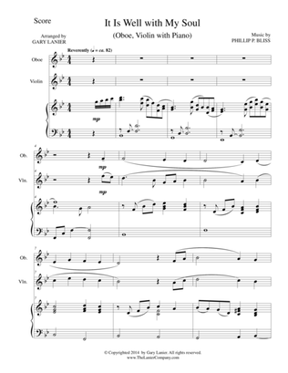 IT IS WELL WITH MY SOUL (Trio - Oboe, Violin, Piano with Score and Parts)