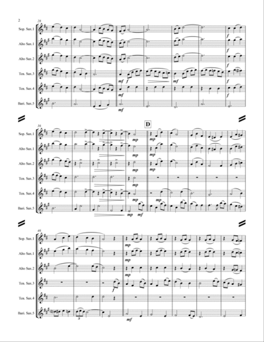 Silver Bells Saxophone Quintet scores gallery preview page 3