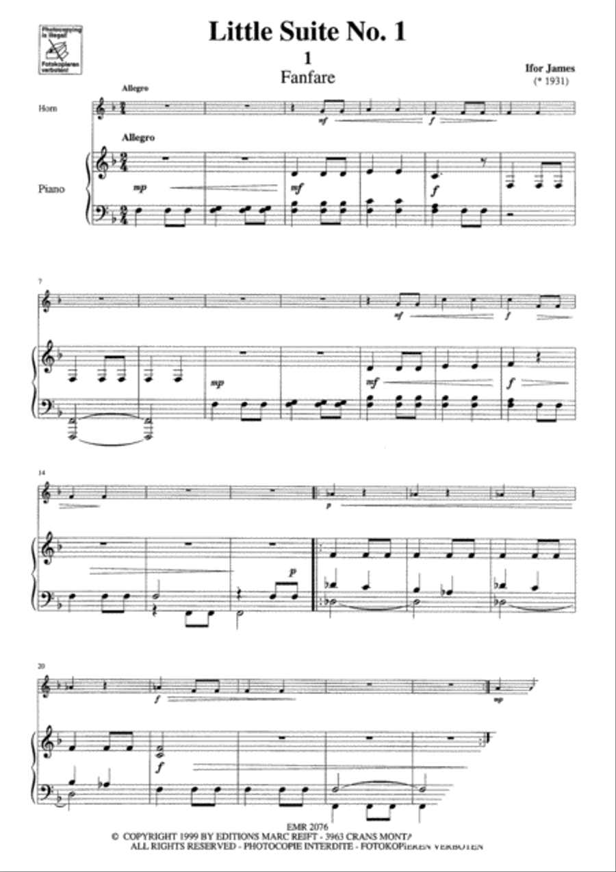 Little Suite No. 1 Horn scores gallery preview page 3