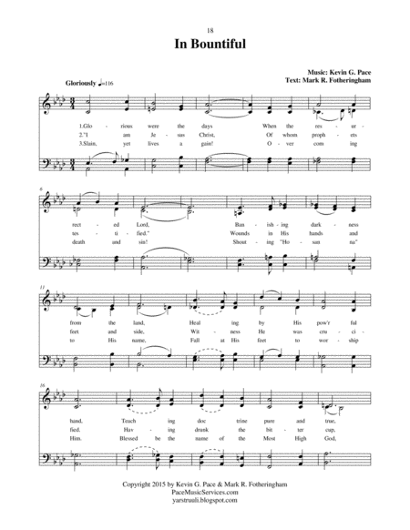 In Bountiful - an original hymn for SATB voices image number null