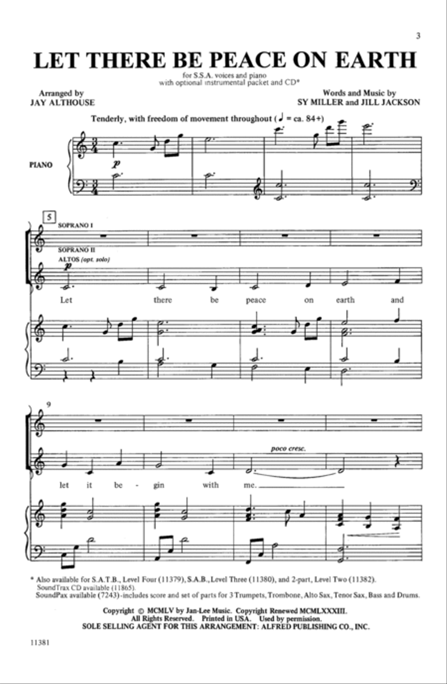 Let There Be Peace on Earth Women's Choir scores gallery preview page 9
