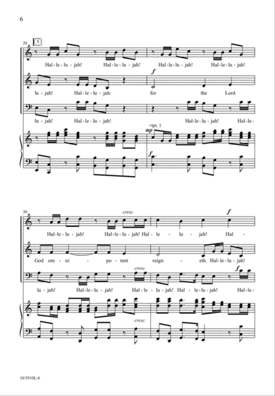 Hallelujah Chorus 3-Part scores gallery preview page 6