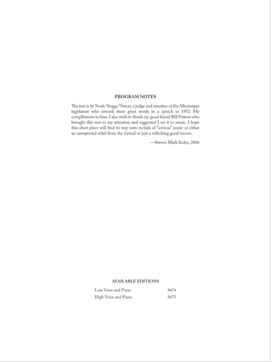 The Senator's Stump Speech High Voice scores gallery preview page 1