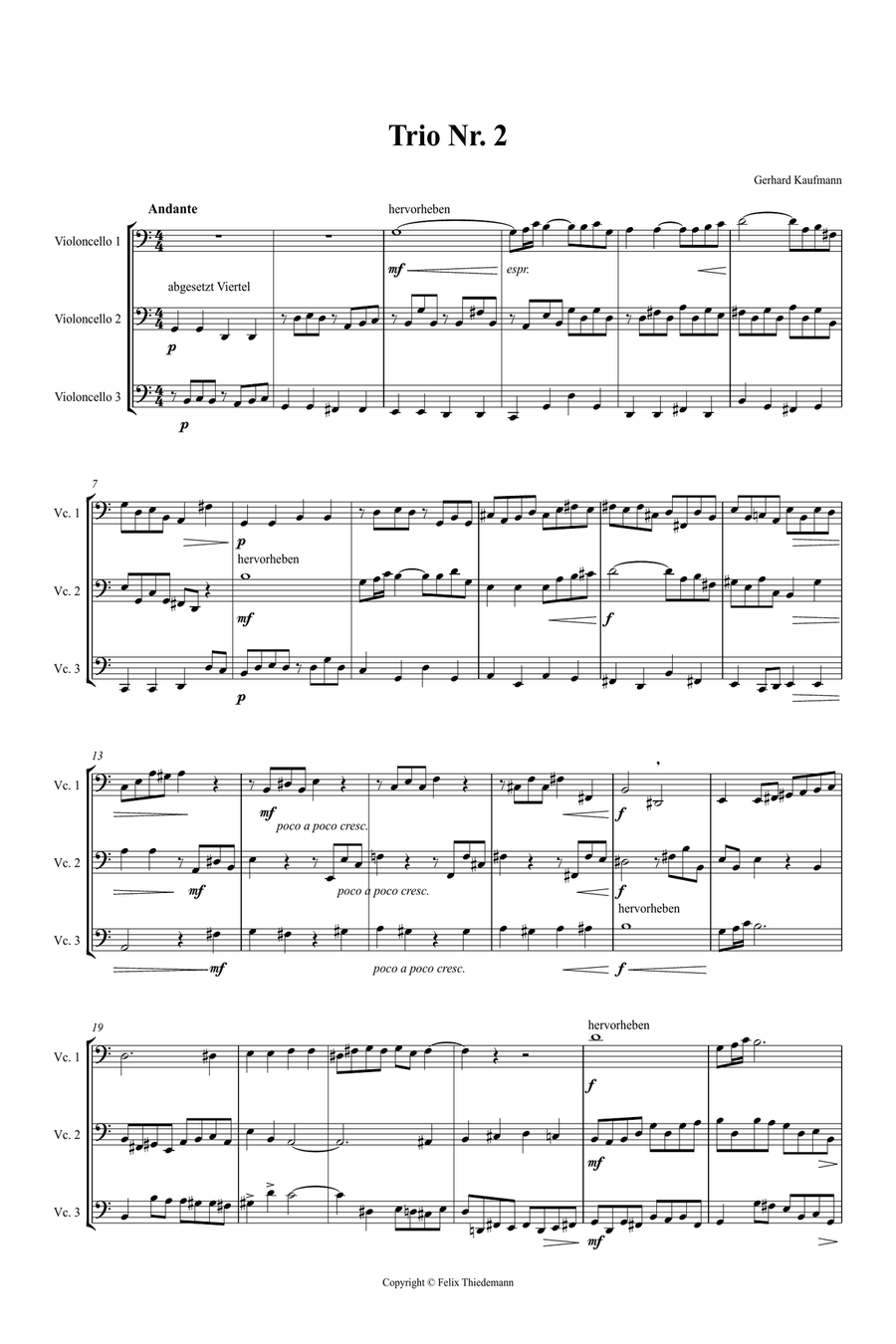 Trio Nr. 2 String Trio scores gallery preview page 1