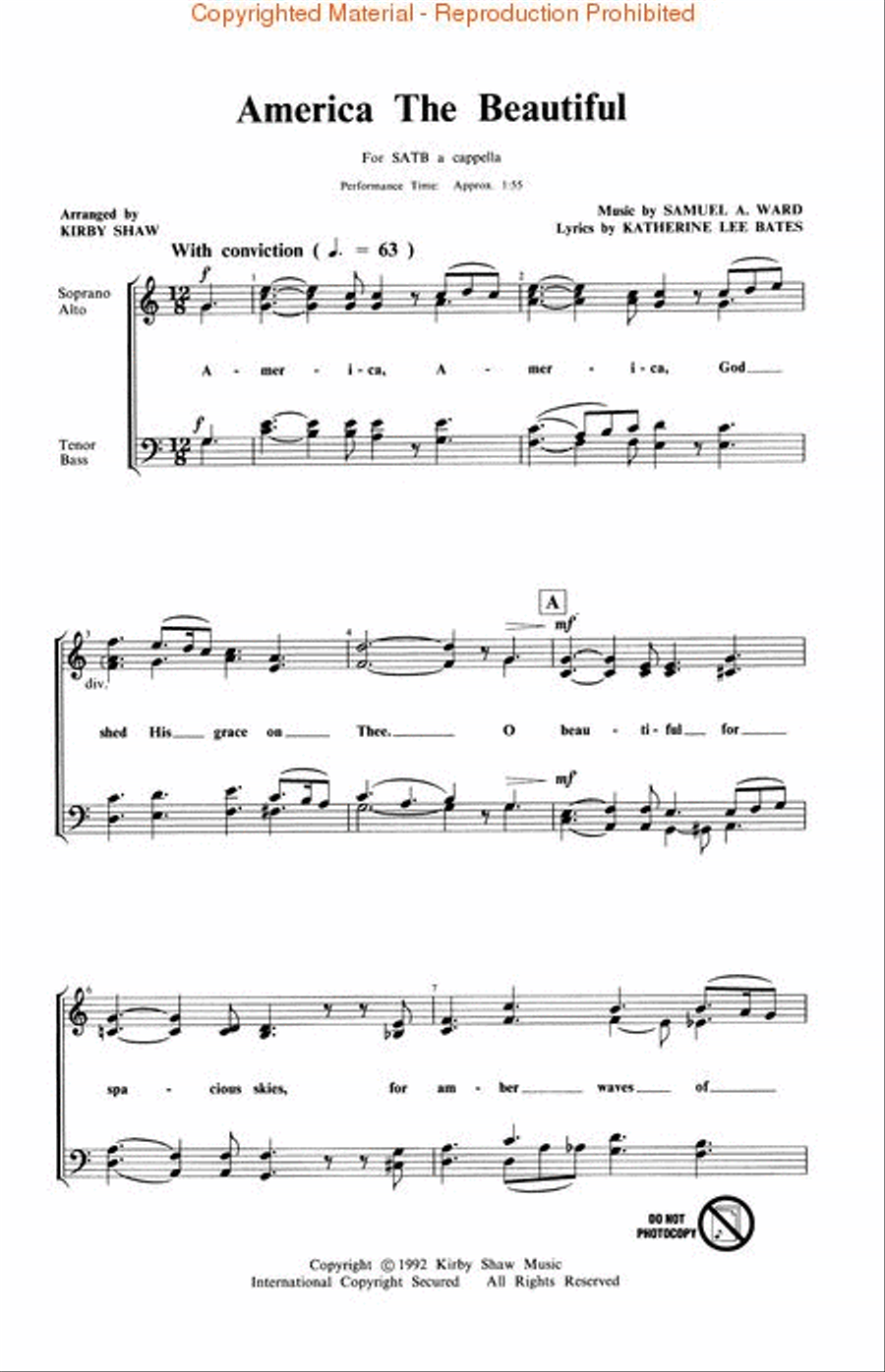 America the Beautiful 4-Part scores gallery preview page 2