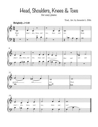 Book cover for Head, Shoulders, Knees, and Toes (Easy Piano)