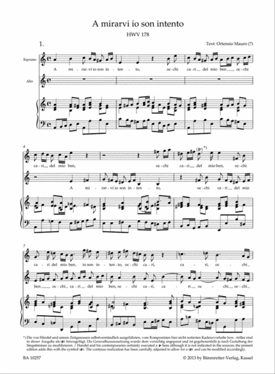 Chambers Duets for Soprano, Alto and Basso continuo HWV 178, 181, 185, 186, 190, 197 Alto Voice scores gallery preview page 2