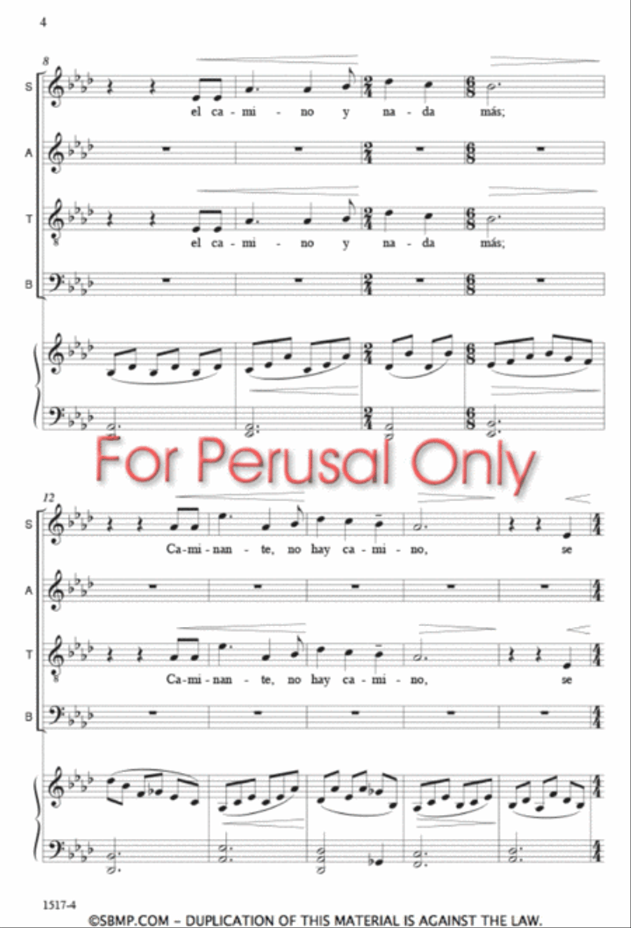La Cancion del Caminante La Cancion del Caminante 4-Part scores gallery preview page 3