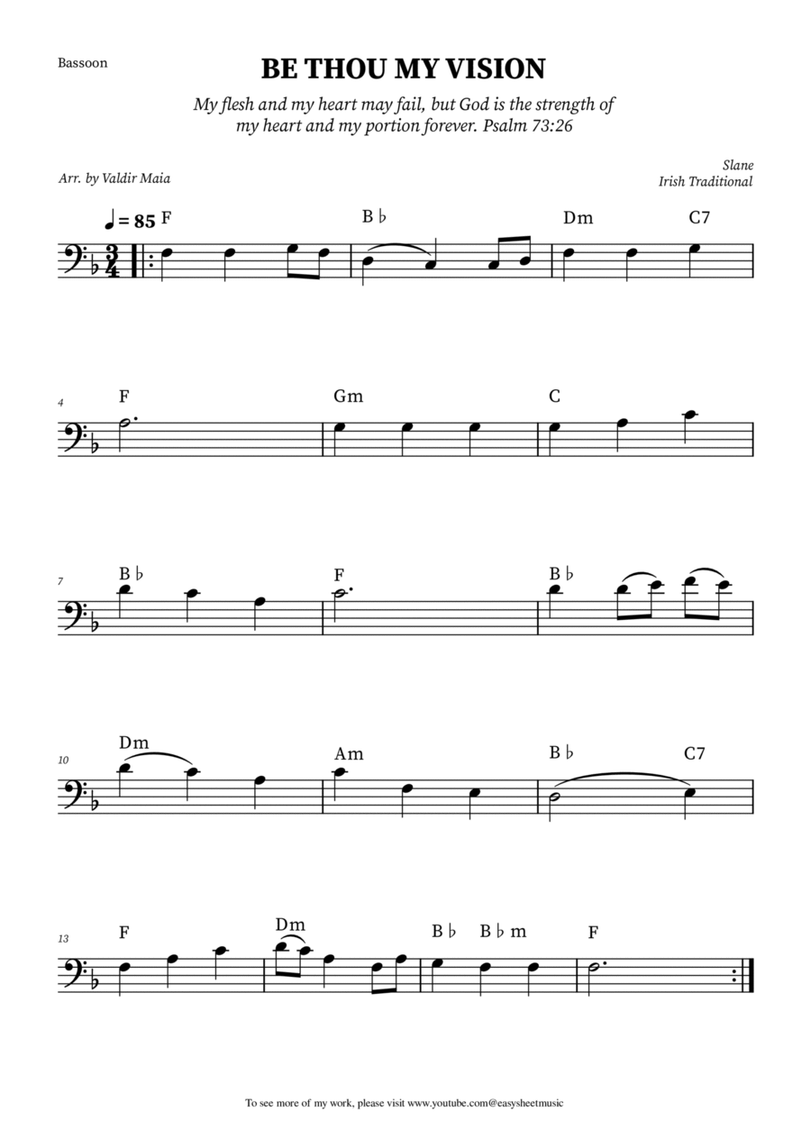 Be Thou My Vision - Bassoon Solo (Chords) Bassoon Solo scores gallery preview page 1