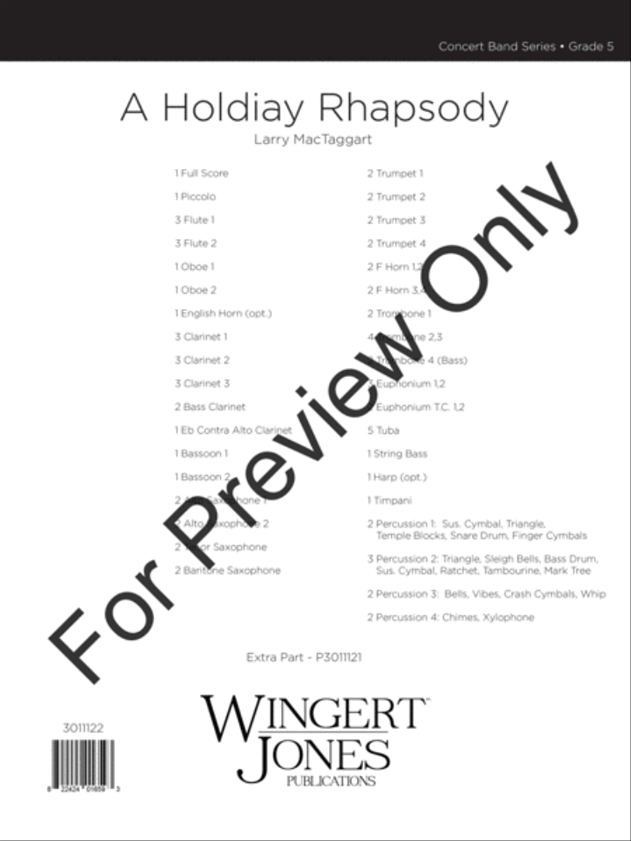 Holiday Rhapsody Concert Band scores gallery preview page 2