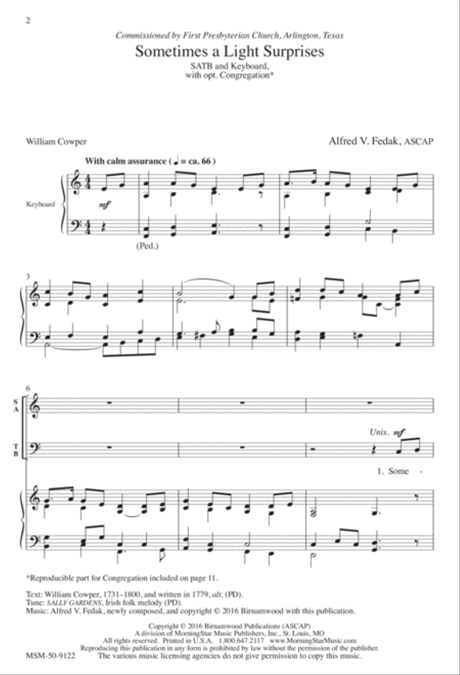 Sometimes a Light Surprises 4-Part scores gallery preview page 2