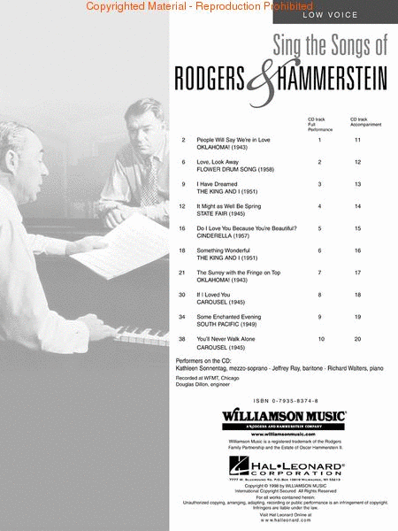 Sing the Songs of Rodgers & Hammerstein image number null
