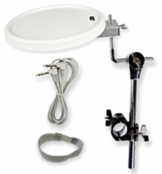 KAT 11-Inch White Dual Pad with Tom Arm, Clamp, 8-Foot Cable, and Velcro Tie
