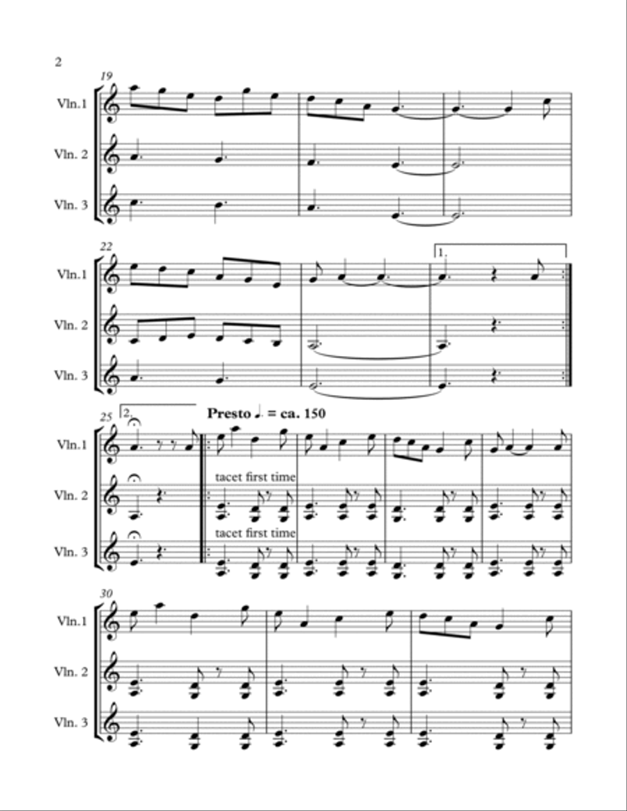 Bodkin for three violins String Trio scores gallery preview page 2