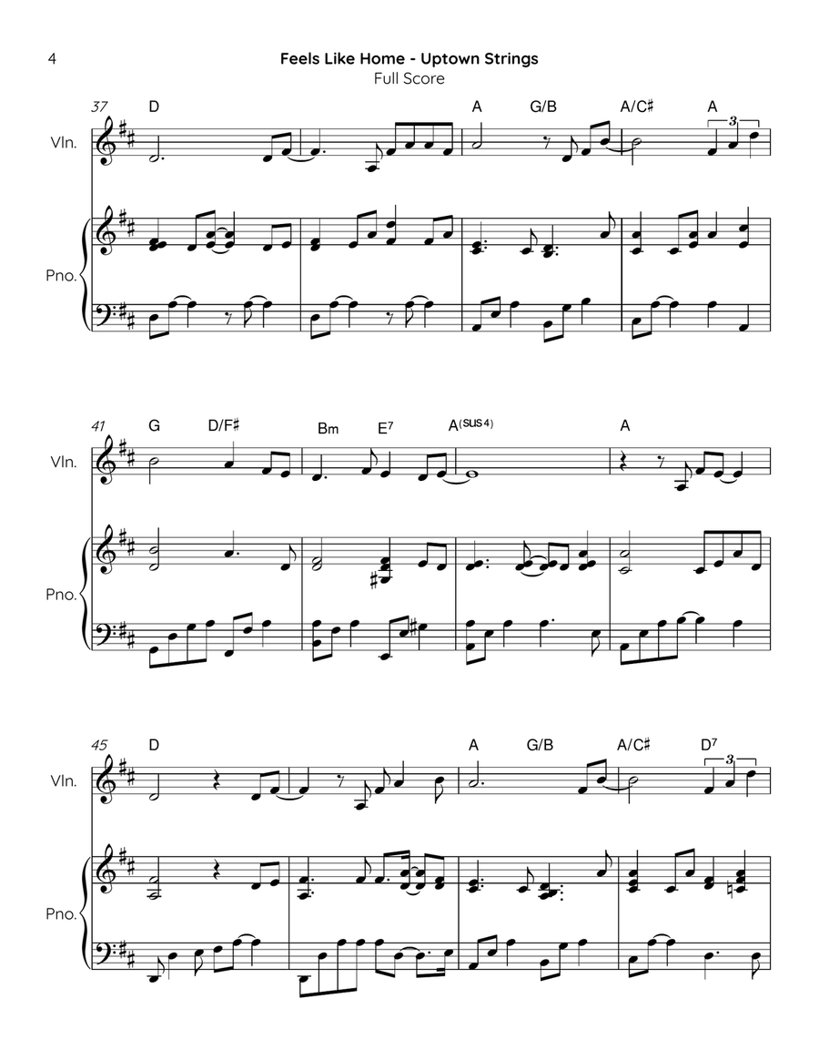 Feels Like Home Violin Solo scores gallery preview page 4