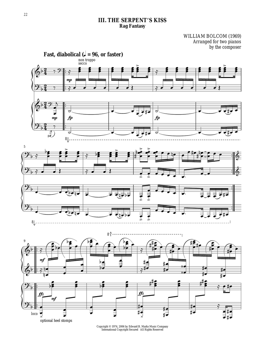 The Serpent's Kiss (for 2 Pianos) Piano Method scores gallery preview page 1