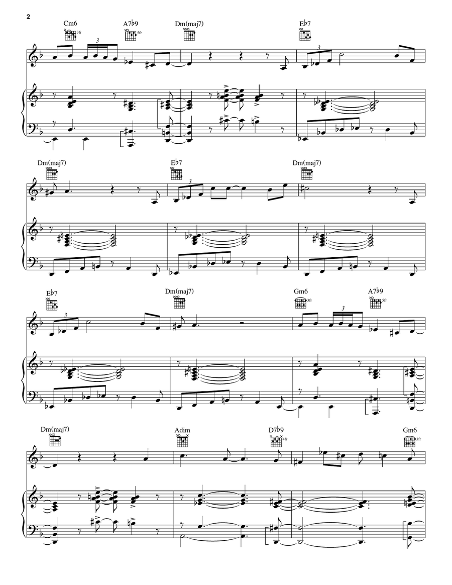 A Night In Tunisia Piano, Vocal, Guitar scores gallery preview page 2