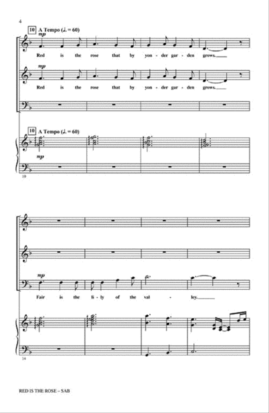 Red Is the Rose 3-Part scores gallery preview page 3