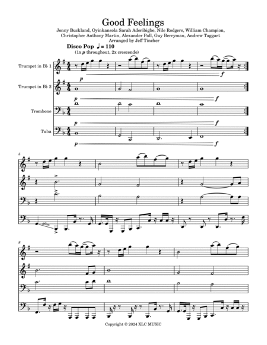 Good Feelings Brass Quartet scores gallery preview page 2