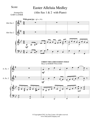 Book cover for EASTER ALLELUIA MEDLEY (Trio – Alto Sax 1, Alto Sax 2/Piano) Score and Parts
