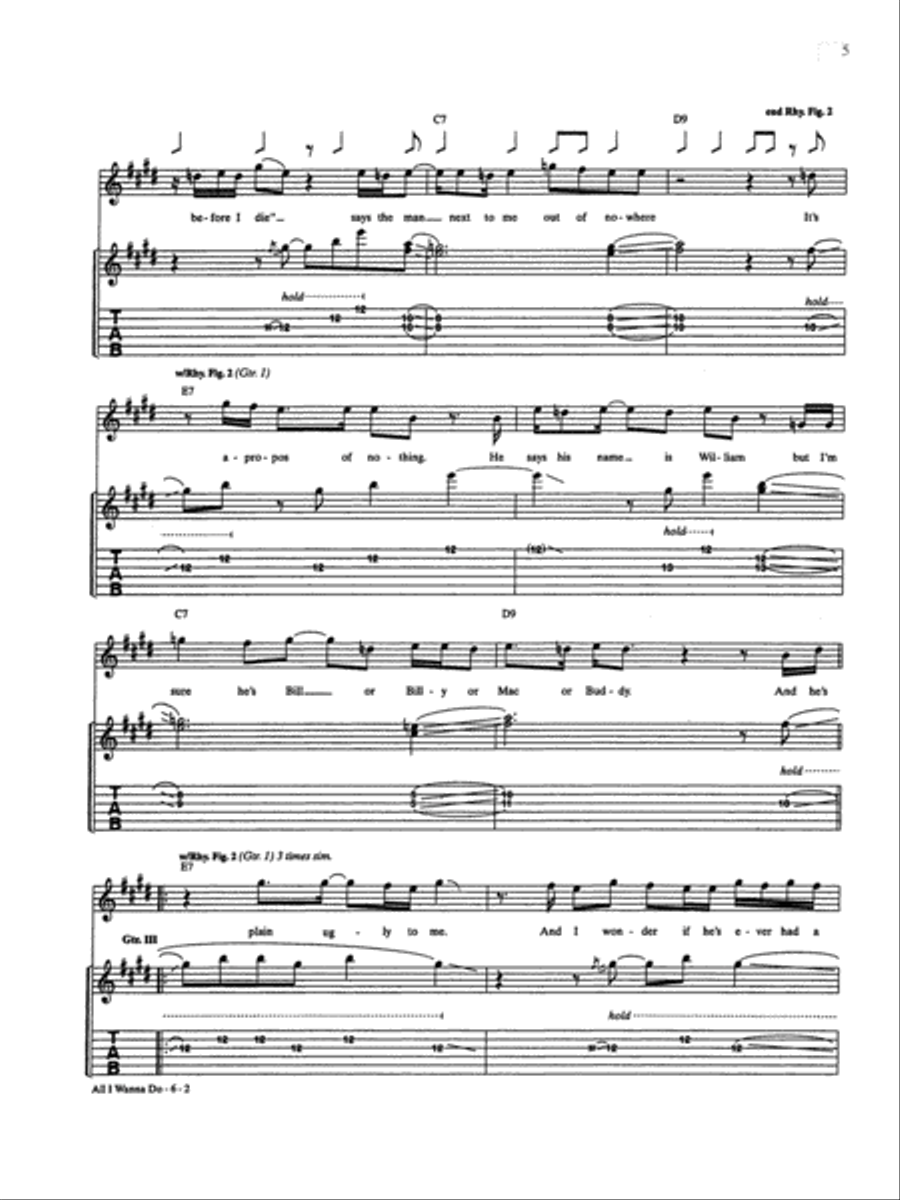 All I Wanna Do Guitar Tablature scores gallery preview page 2