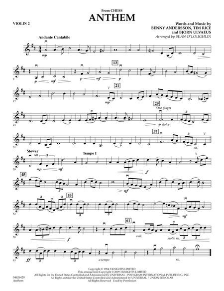 Anthem (from "Chess") - Violin 2