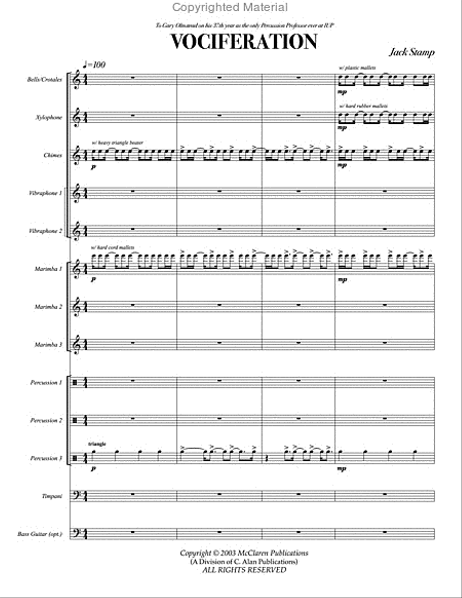 Vociferation Percussion Ensemble scores gallery preview page 2