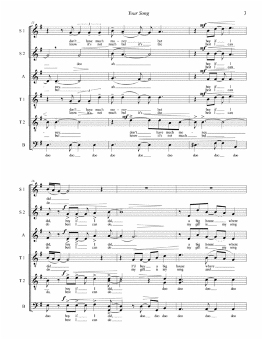 Your Song Divisi scores gallery preview page 3