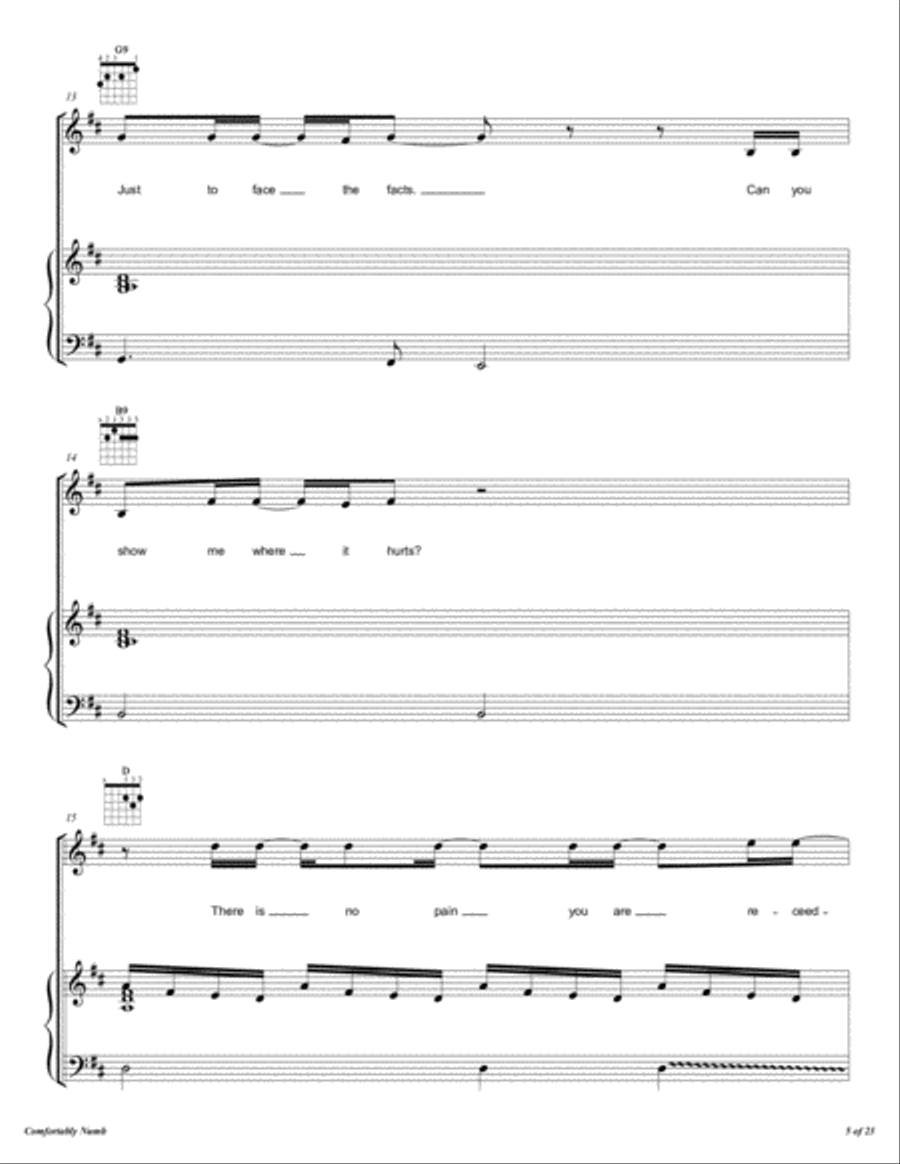 Comfortably Numb Voice scores gallery preview page 6