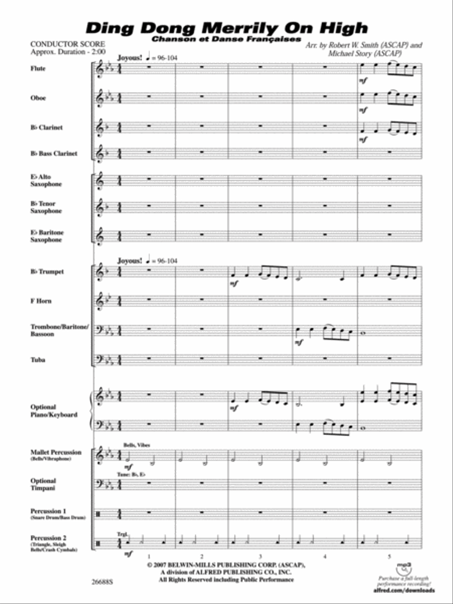 Ding Dong Merrily on High Concert Band scores gallery preview page 2