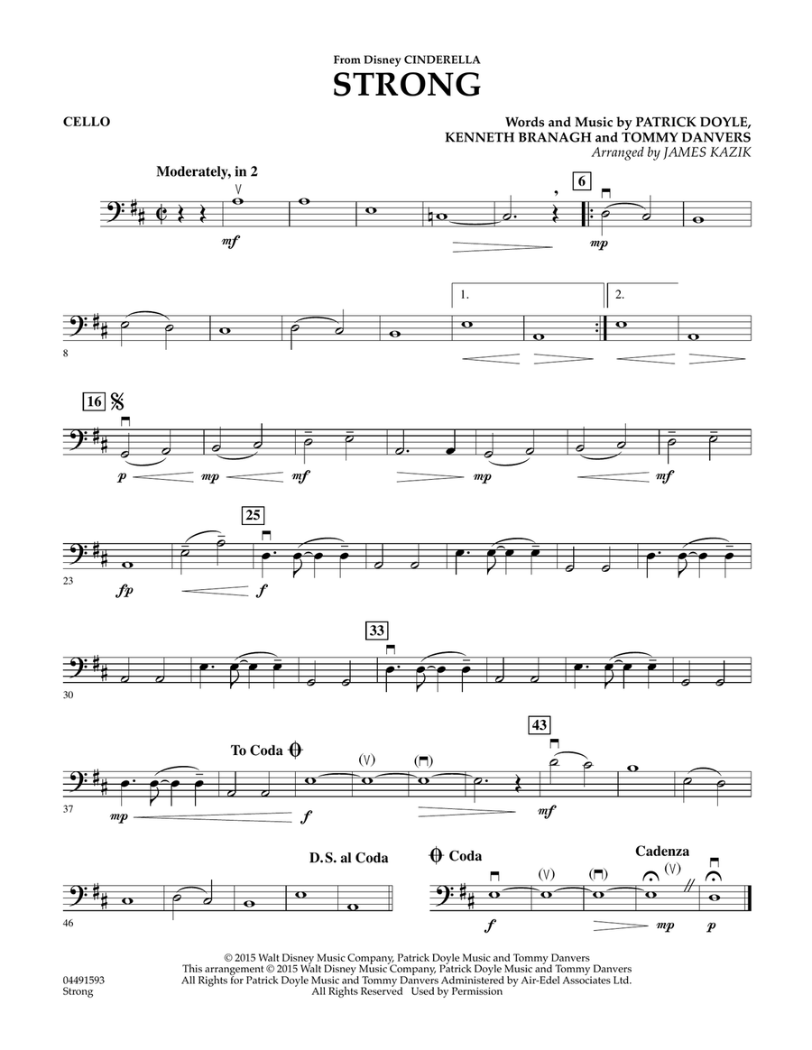 Strong (from the Motion Picture Cinderella) (arr. James Kazik) - Cello Orchestra scores gallery preview page 1