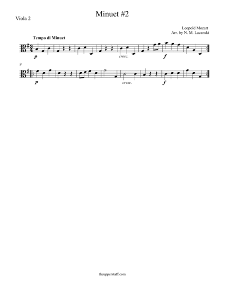 Minuet #2 String Duet scores gallery preview page 2