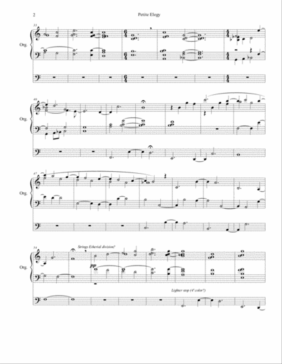 Petite Elegy - In Memorium, Marilyn Mason Organ Solo scores gallery preview page 2