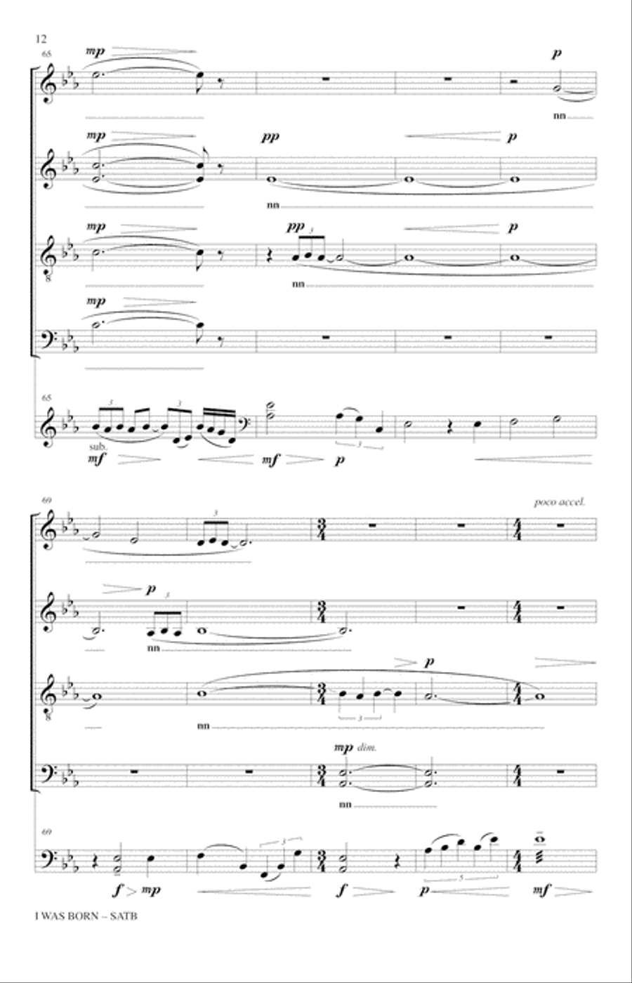 I Was Born 4-Part scores gallery preview page 10