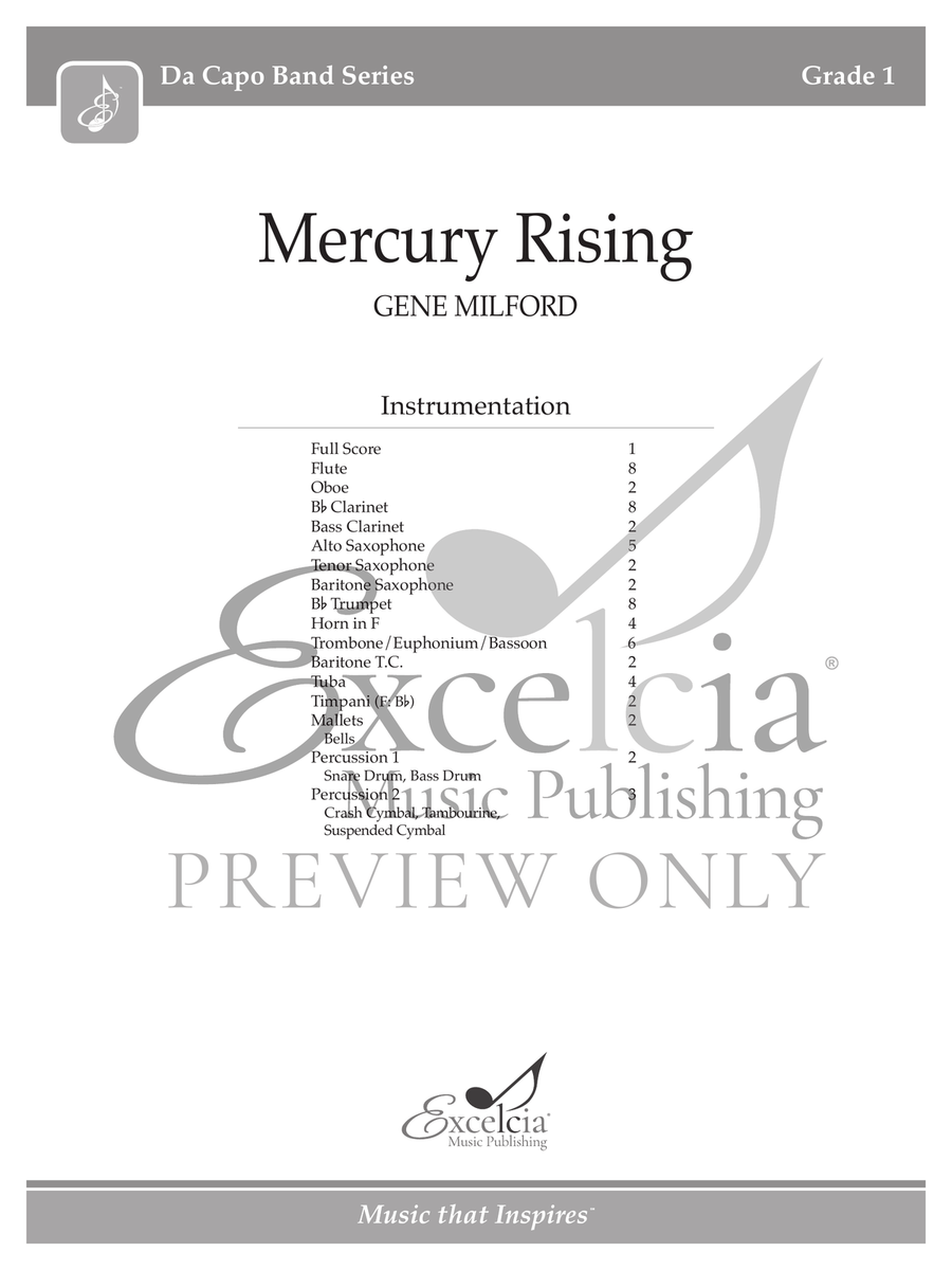 Mercury Rising (Score) Mercury Rising (Score) Concert Band scores gallery preview page 2