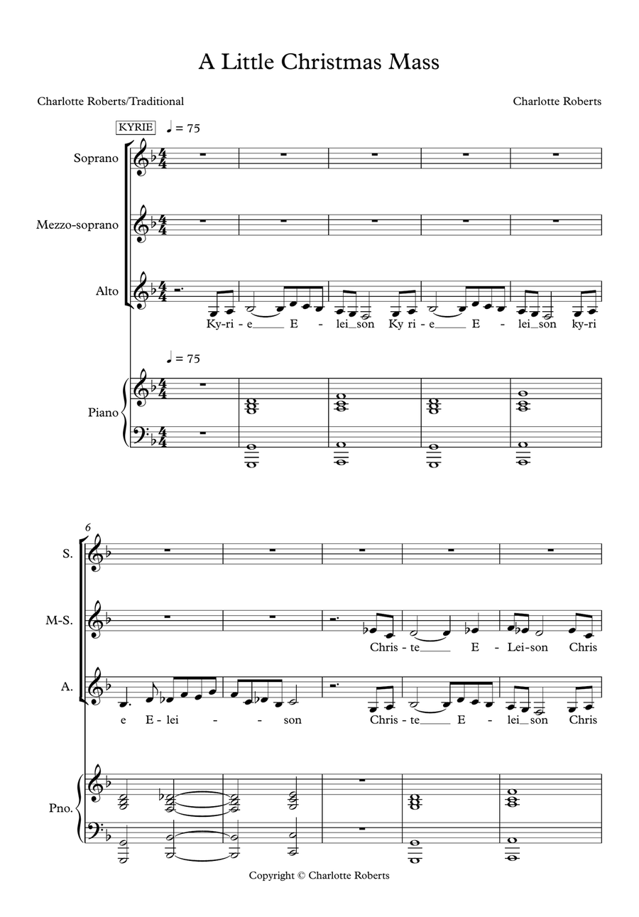 A Little Christmas Mass SSA scores gallery preview page 2
