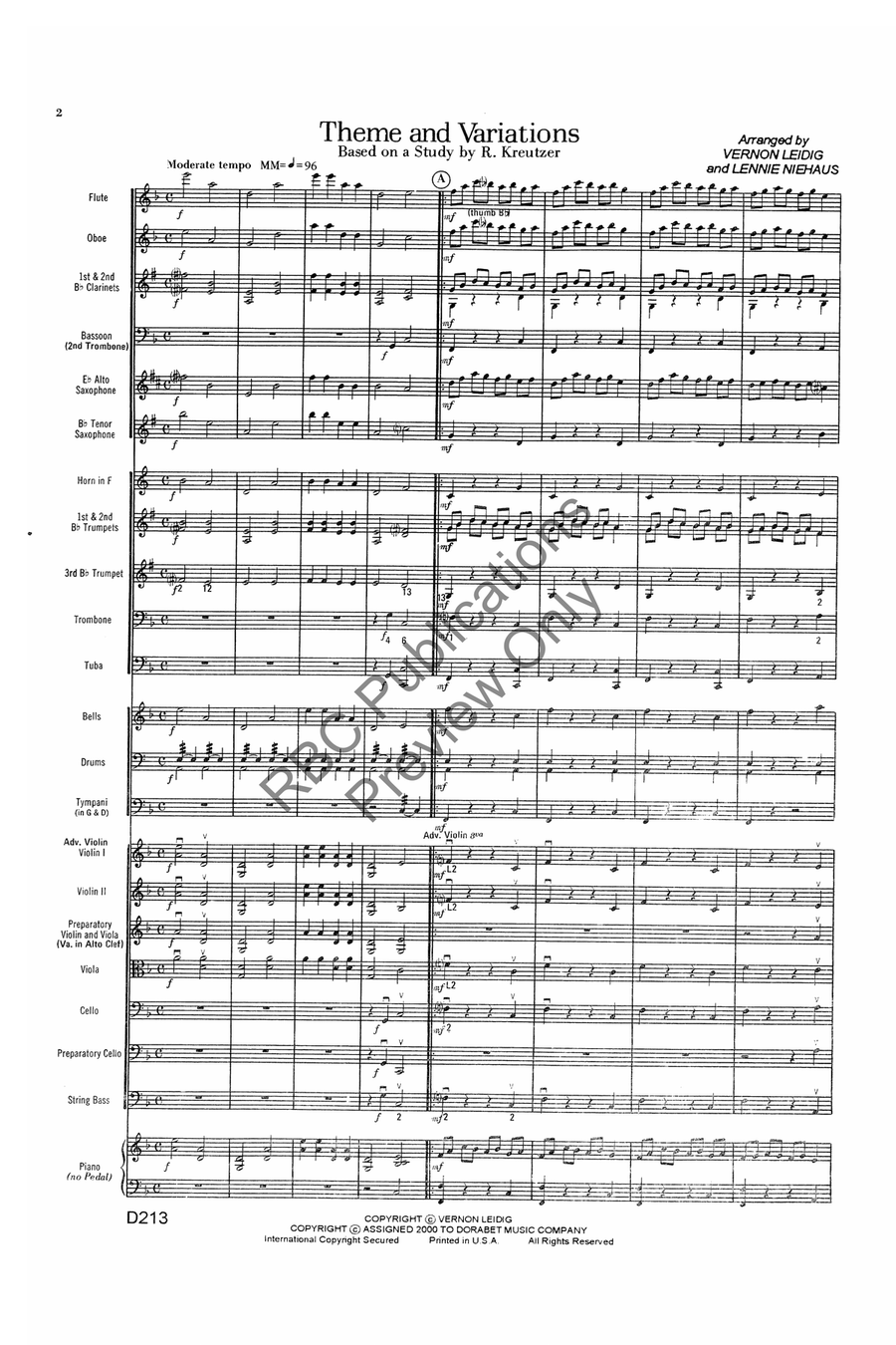 Theme And Variations Full Orchestra scores gallery preview page 5