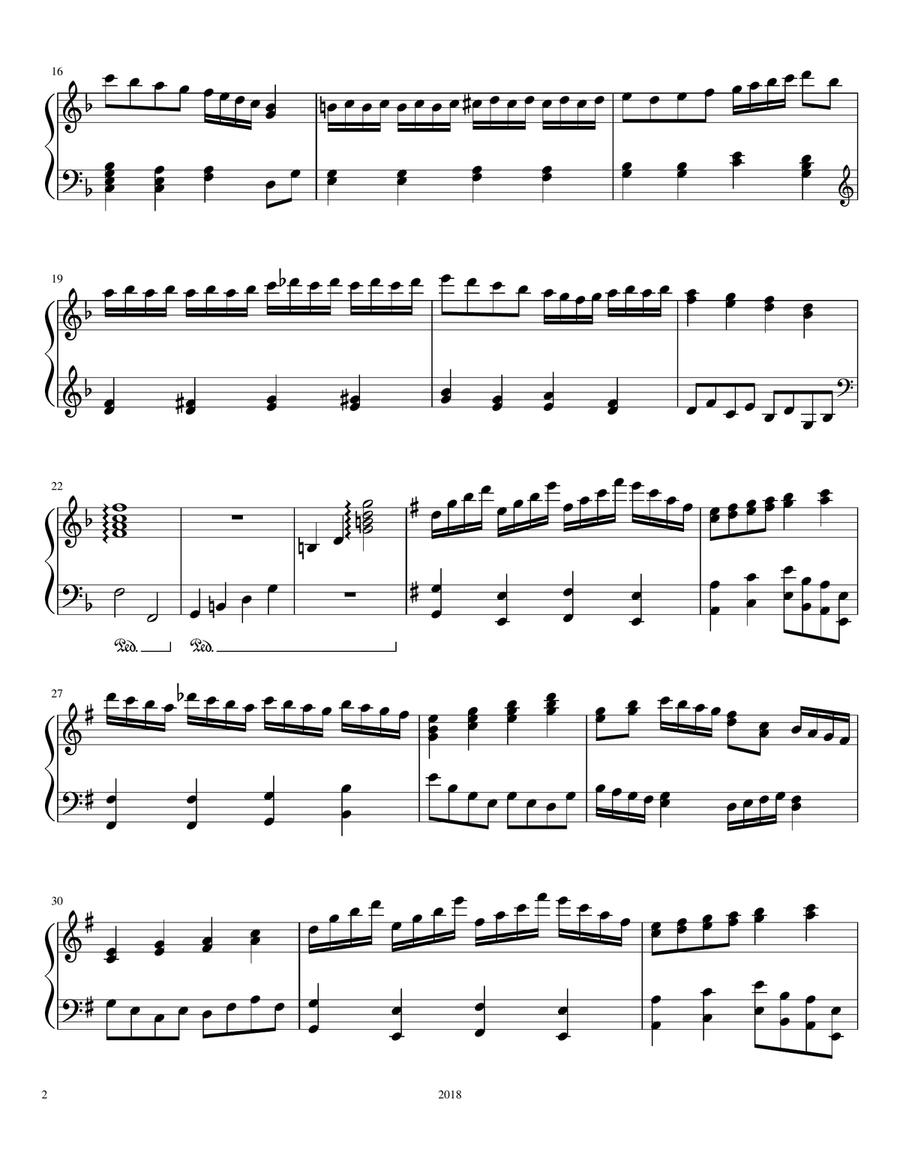 October Rain Piano Solo scores gallery preview page 2