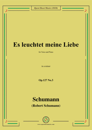 Book cover for Schumann-Es leuchtet meine Liebe Op.127 No.3,in a minor