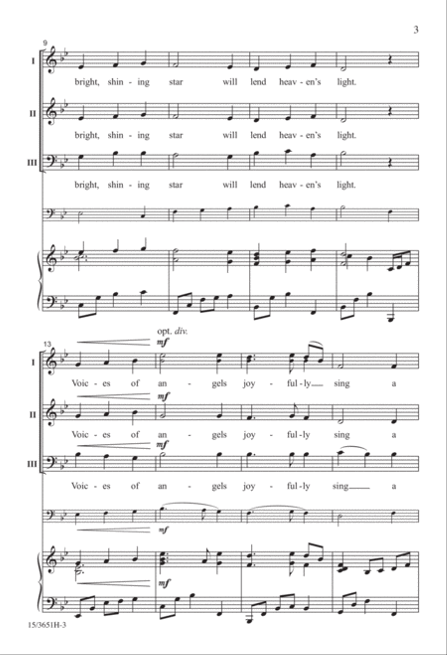 All On a Silent Night 3-Part scores gallery preview page 3