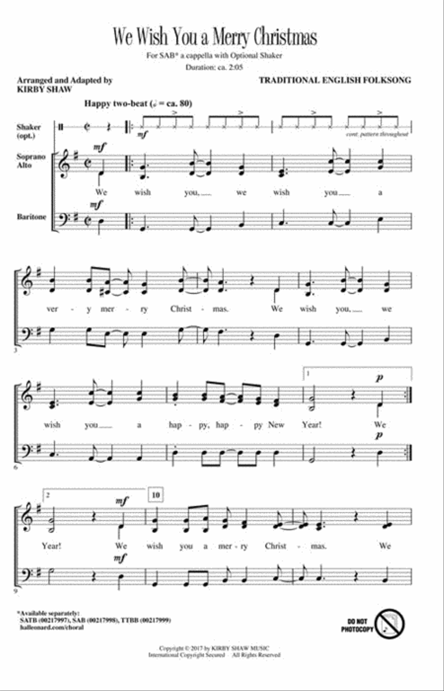 We Wish You a Merry Christmas 3-Part scores gallery preview page 2
