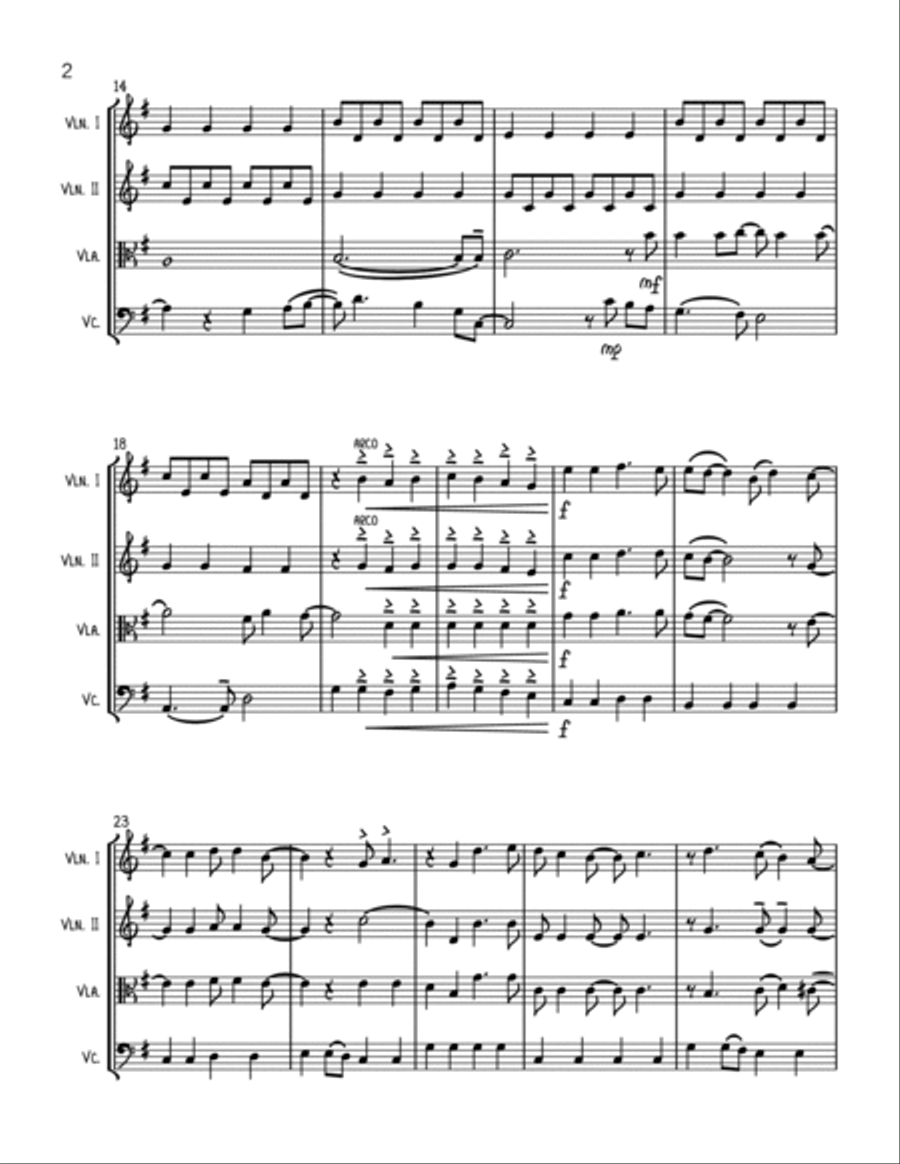 Daydream Believer String Quartet scores gallery preview page 2