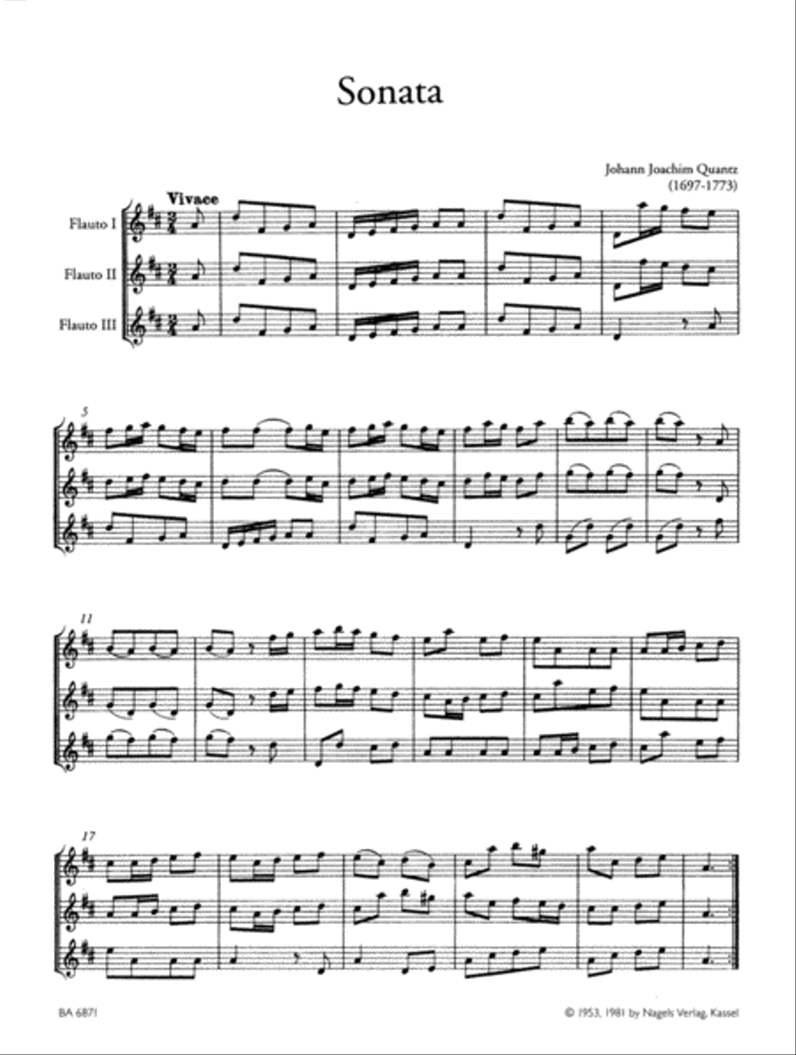 Sonata for three Flutes Flute Trio scores gallery preview page 2