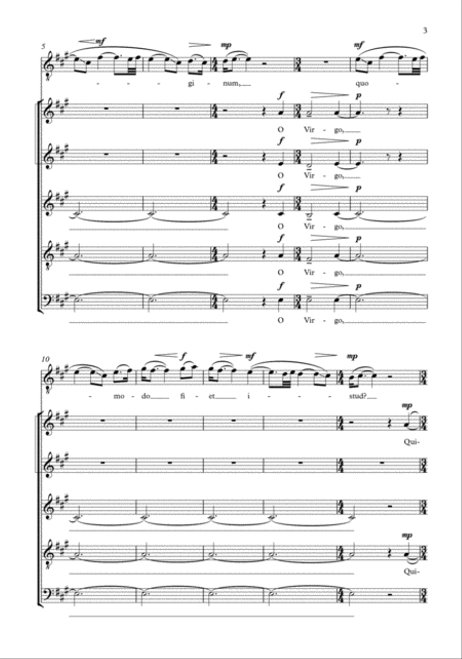 O Virgo virginum SSATB scores gallery preview page 3