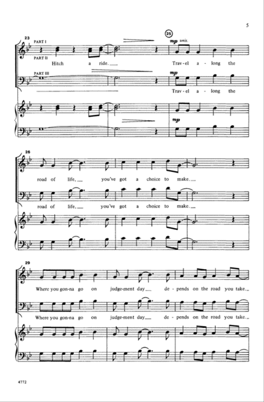 Hitch a Ride A Cappella scores gallery preview page 4