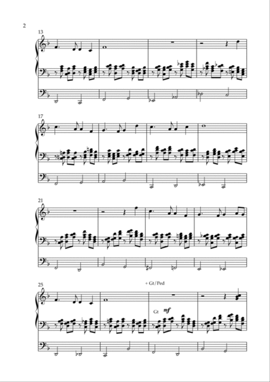Meditation on Auld Lang Syne, Op. 209 (Organ Solo) by Vidas Pinkevicius Organ Solo scores gallery preview page 2