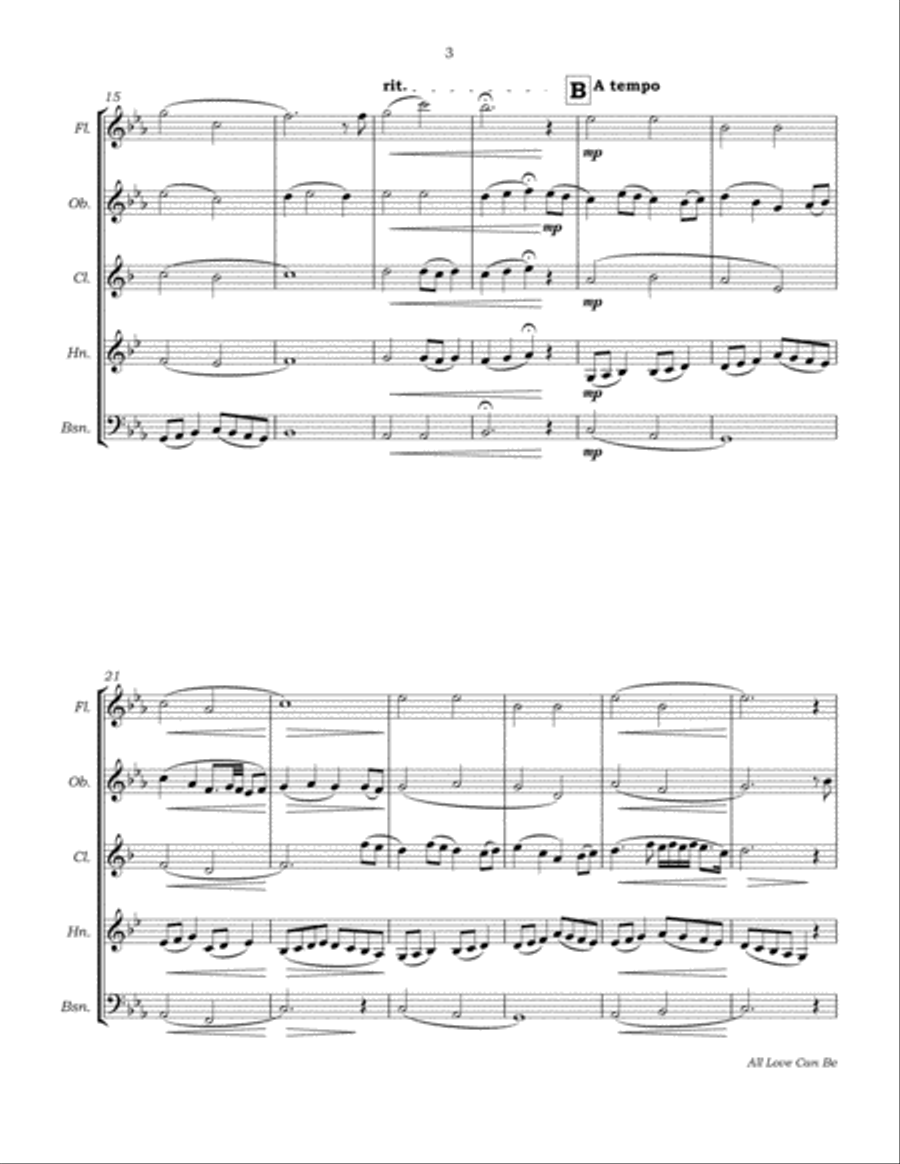 All Love Can Be Woodwind Quintet scores gallery preview page 6